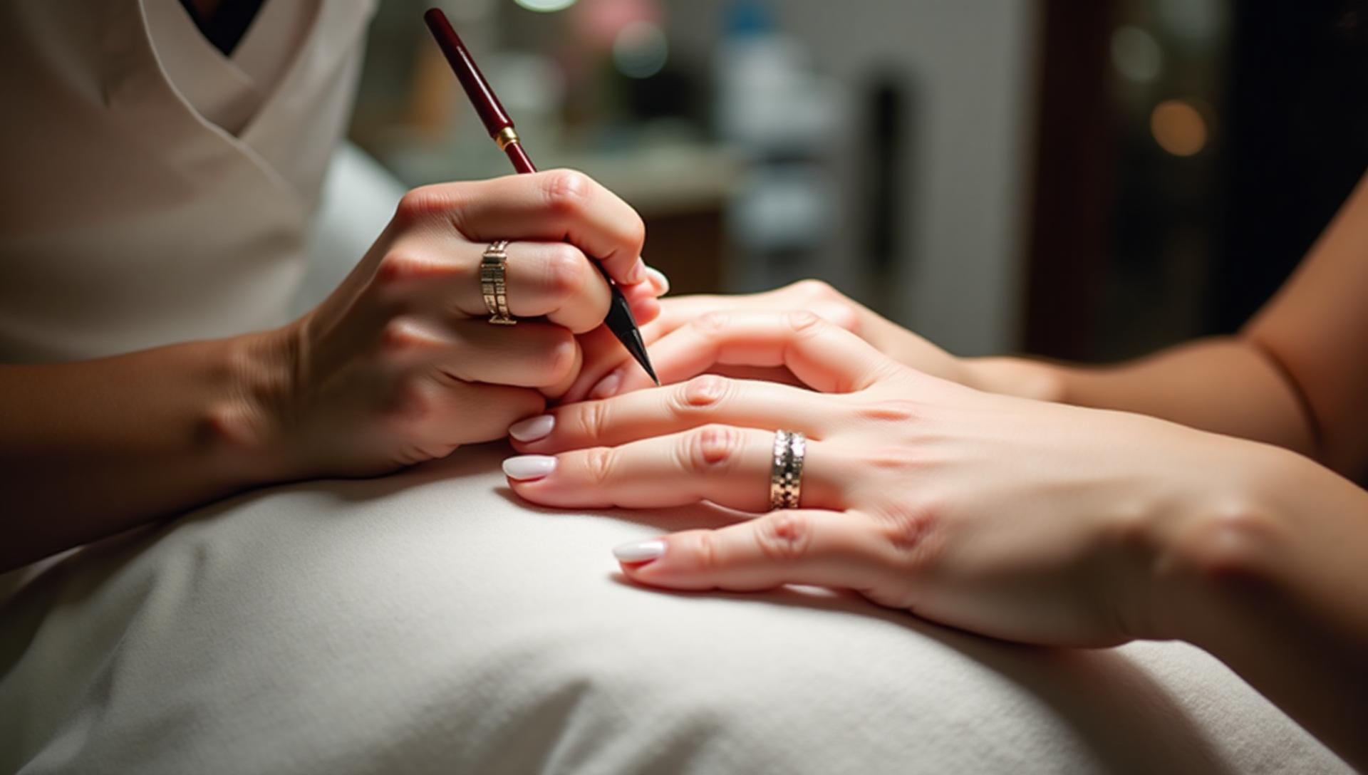 Professional nail art and manicure services at Eyana Salon Dubai - French manicure, Russian manicure, gel polish, and nail art designs